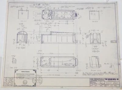 Officl Marx AET 956 Tender Body 10/17/1946 Blueprint 55 Embossed 21.75 x 16 7/8" - Image 1 of 4