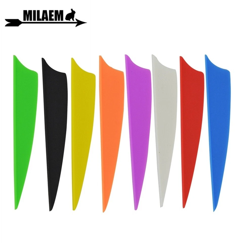 50pcs 3" Archery Arrow Vanes Rubber Fletching Fletches Feather DIY Bow Hunting - Image 1 of 4