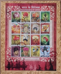 India 2017 Headgears Traditional Costume sheet sheetlet minisheet MNH - Picture 1 of 5