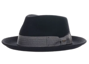 SCALA * MENS BLACK WOOL FEDORA HAT * 1 XL * NEW CRUSHABLE SNAP BRIM REPELS WATER - Picture 1 of 3