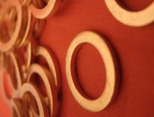 Neu 3/8" Bremsgummi Flexschläuche Kupfer Dichtscheibe NUR EINE UNTERLEGSCHEIBE - Bild 1 von 5