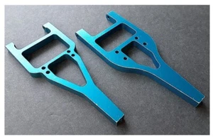2x Vintage RC Car Suspension Arms Blue Aluminum Powerline Racing 1st Gen T-maxx? - Picture 1 of 3