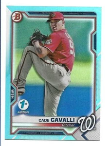 Cade Cavalli 2021 Bowman 1st Edition Sky Blue Foil #BFE-99  Washington Nationals - Picture 1 of 2