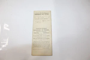 Antique Abstract Of Title 1868 Last Entry With 5 Cent IRS Washington Stamp - Picture 1 of 6
