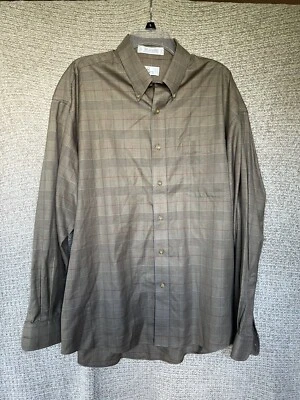 Camisa de vestir ENRO para hombre XL a cuadros manga larga algodón sin planchar Foto 1 de 4