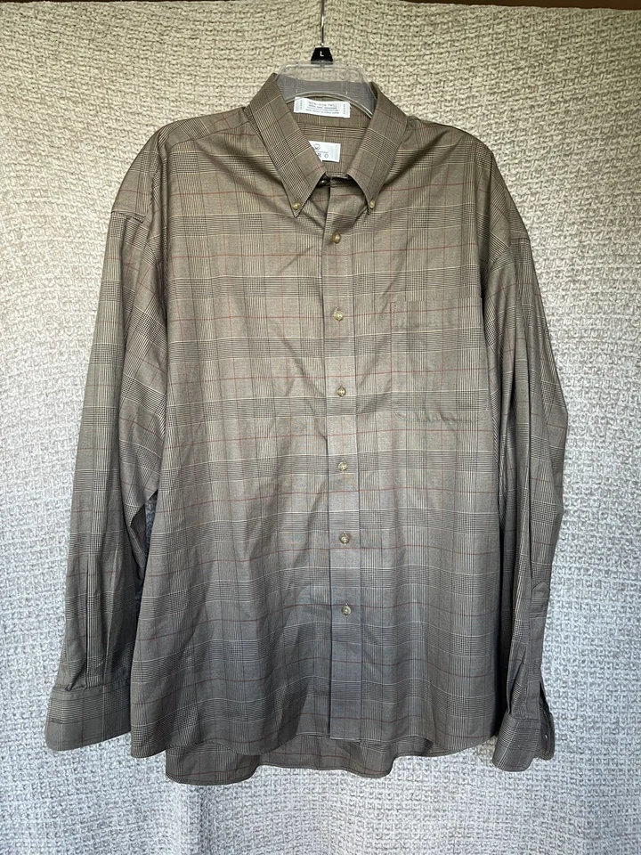 Camisa de vestir ENRO para hombre XL a cuadros manga larga algodón sin planchar Foto 1 de 4