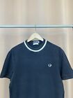 Fred Perry Reissues High Neck Polo T-Shirt Size 42 Medium Blue Vintage