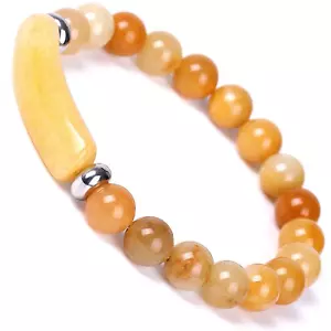 Handgefertigtes 8 mm gelber Topas Stretch Armband - perfektes Geschenk für Frauen - Bild 1 von 12