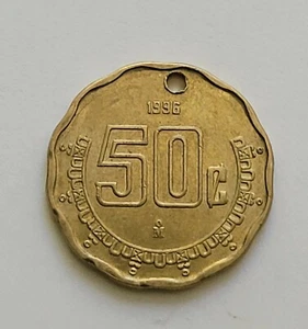 MÉXICO 50 Centavos 1996 BT-304 con llavero agujero perforado - Imagen 1 de 2