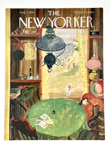 Original Aug 1, 1959 New Yorker Cover: Beach Cottage vacation, postcard writing - Picture 1 of 1