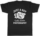 Photography Mens T-Shirt Just a Boy who Loves Photography Tee Gift