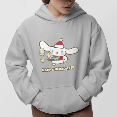 Cinnamoroll Felices Fiestas Sudadera con Capucha Linda Navidad Pan de Jengibre Gráfico Unisex Top Foto 1 de 4