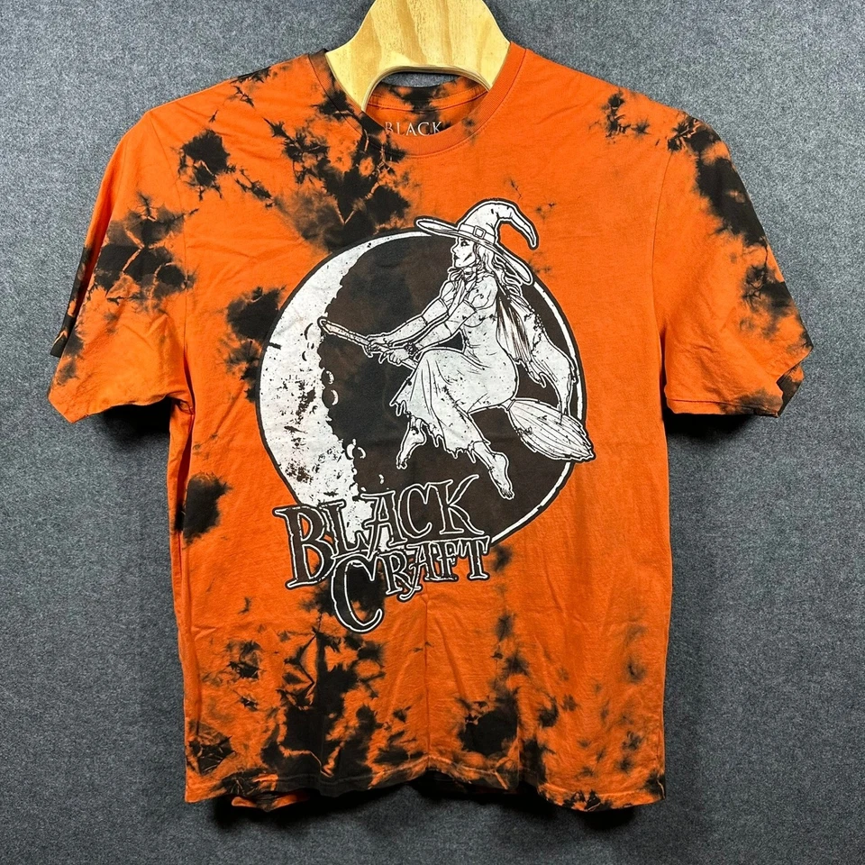 Camiseta gráfica Black Craft Cult Witch Moon Tie Dye naranja negra 2XL Foto 1 de 4
