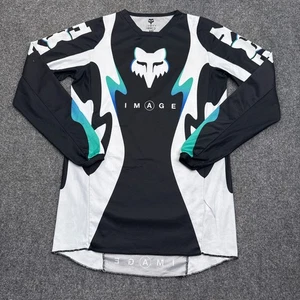 Image 180 Motocross Jersey Mens Size XS Black White Long Sleeve BMX Fox Logo - Picture 1 of 11