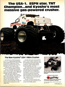 Kyosho USA-1 Crusher Nitro Monster Truck Print Ad Ephemera Wall Art Decor - Picture 1 of 1