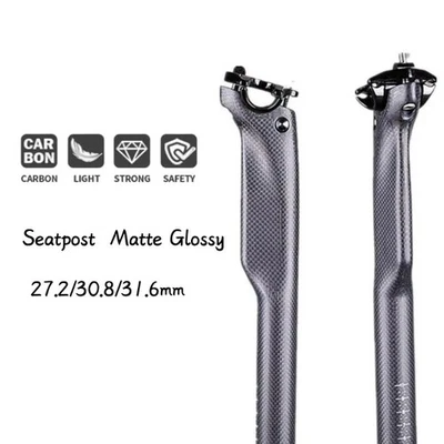 Tija de sillín de carbono para bicicleta de carretera de montaña piezas de bicicleta 27,2/30,8/31,6 mm Foto 1 de 4