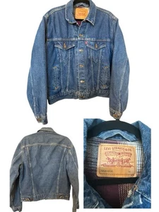 Vintage Levi's Blanket Lined Denim Trucker Jacket 70506 0316 Made in USA Size 40 - Picture 1 of 12