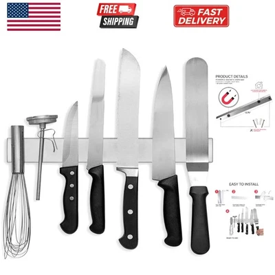 14 Inch Stainless Steel Magnetic Knife Bar - Use as Knife Holder, Knife Rack,... - Image 1 of 4