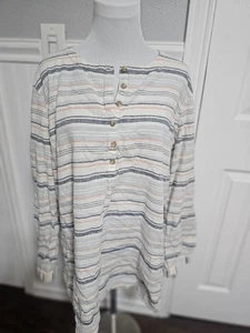 Duluth Trading Artisan Hemp Shirt Womens XL Cream Organic Long Sleeve Button Up - Picture 1 of 9