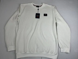 Nuevo con etiquetas Suéter Pullover Tejido Paul Shark Para Hombre 2XL Algodón Blanco Cuello Redondo Yate - Imagen 1 de 6