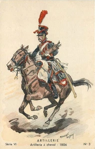 c1910 French Military artillery  horse undivided Postcard 25-10432 - Picture 1 of 2