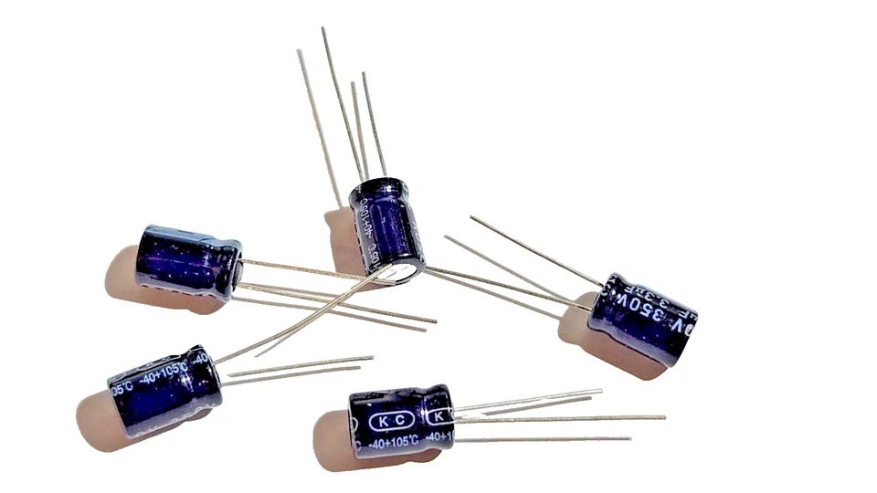 KC ELECTROLYTIC RADIAL CAPACITOR 3.3MF350V (SET OF 5) 105 DEGREES - Image 1 of 1