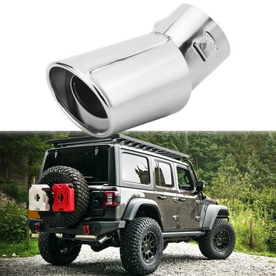 For Jeep Wrangler JK TJ Rear Exhaust Trim Tip Throat Muffler Tail Stainless Pipe - Image 1 of 4