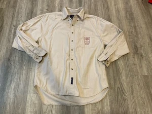 Harley Davidson Staff Shirt Men’s M Long Sleeve Button Down Khaki - Picture 1 of 6