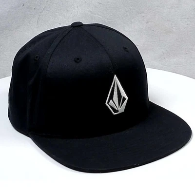 Volcom Black Baseball Cap Embroidered Logo Flat Brim Snapback Men - Image 1 of 4