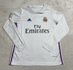 Real Madrid Jersey Mens Size Small 2016 17 Kit White Long Sleeve Soccer Football - Picture 1 of 11