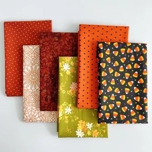 6 Fat Quarter Bundle Cotton Quilting Quilt Fabric Beautiful FALL Colors - Picture 1 of 5