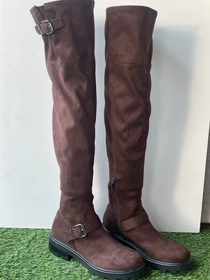 Botas por encima de la rodilla Marc Fisher LTD Ganven marrón oscuro talla 8,5 precio de venta sugerido por el fabricante 229 USD Foto 1 de 4