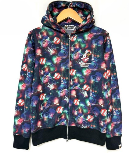 A BATHING APE (BAPE) Felpa con cappuccio e zip intera mimetica A Bathing Ape Bape x Ghostbusters taglia M usata Giappone