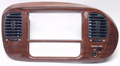 1997-2003 Ford F150 Woodgrain Center Dash Bezel Radio Surround Trim F-150 Lariat - Image 1 of 4
