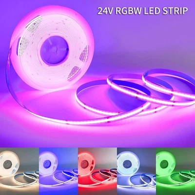 Striscia LED COB 5-20 m 24 V WW/NW/CW RGBW RGBCCT striscia dimmerabile senza punti luce - Immagine 1 di 4