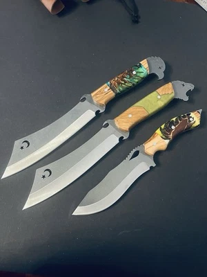 3er Set Hybrid-Jagd-, Outdoor- & Buschmesser | 4116 Stahl  - Bild 1 von 4