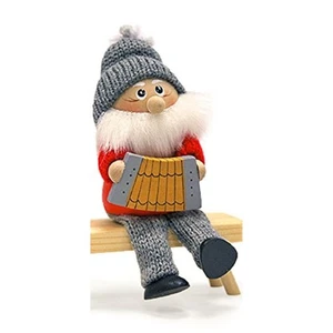 Nordic Grandpa Playing Accordion Gnome Christmas Ornament Nisse Tomte Tonttu New - Foto 1 di 2