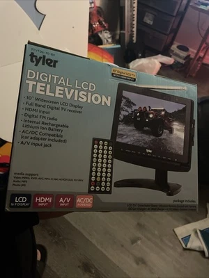 Tyler TTV706 10" PortableWidescreen 1080P LCD TV w/ Det.Antennas, HDMI, USB... - Image 1 of 3