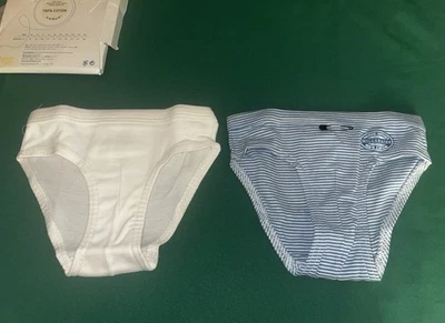 Petit Bateau Vintage 100% Cotton 2 Briefs Size 2 Years Made in France - Image 1 of 4