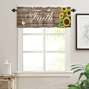 Sunflower Valances for Bathroom, Faith Makes All 54W x 18L (Pack of 1), - Picture 1 of 7