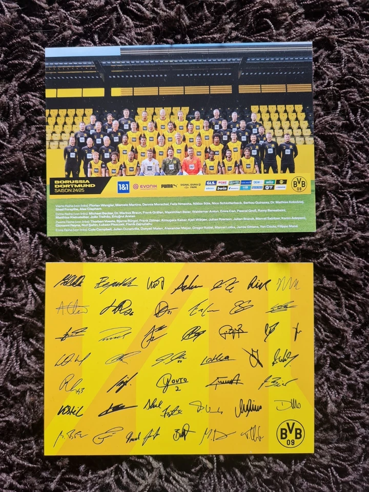 Fußball Borussia Dortmund Mannschaftskarte Autogramm 2025 DFB Neu Rar 24 25 BVB - Bild 1 von 1