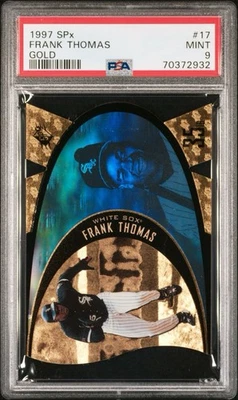 1997 Frank Thomas SPx #17 Gold Refractor Die Cut Hologram PSA 9 Mint HOF - Image 1 of 4