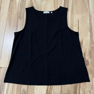 HABITAT Women’s Large Solid Seamed Scoop Neck Tank Top Side Slits Relaxed Fit - Picture 1 of 7