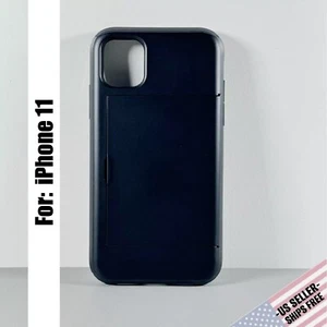 Wallet Case designed for iPhone 11: Classic Black | Hidden Card Pocket - Picture 1 of 14