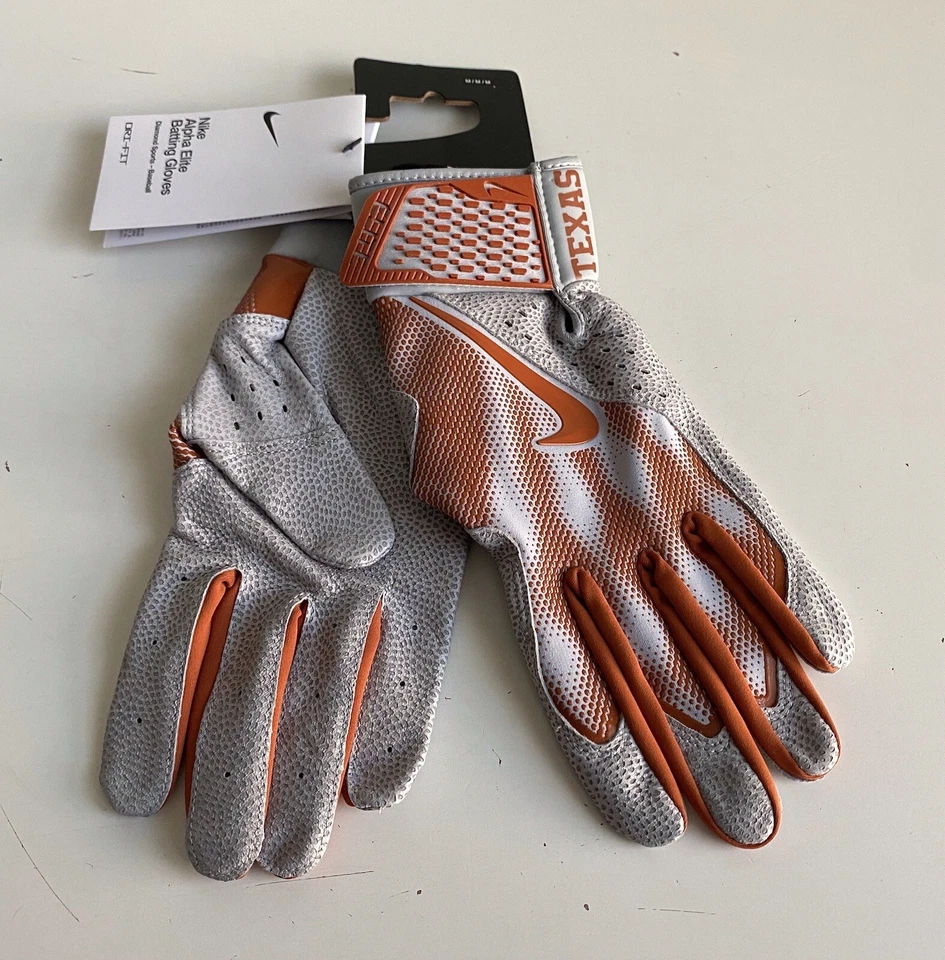 Nike Men's XL Texas Longhorns Alpha Elite Batting Gloves Baseball FB4193-052