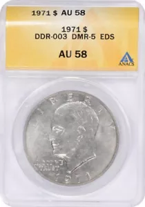 1971 Eisenhower Dollar DDR-003 AU58 ANACS - Picture 1 of 2