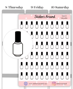 Nail Polish Mini Icon Planner Sticker, Manicure and Pedicure Sticker - Picture 1 of 2