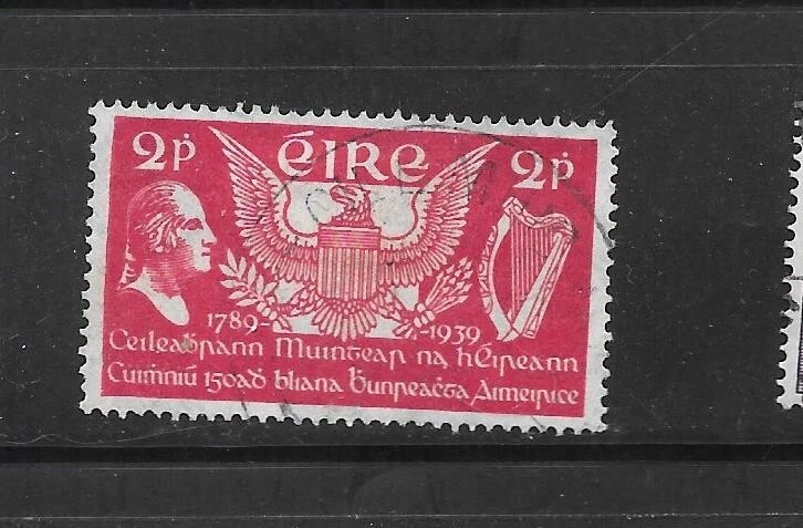 IRLANDA IRLANDESA SC# 103 1939 EAGLE & WASHINGTON SELLO CONMEMORATIVO EN MUY BUEN ESTADO USADO Foto 1 de 1