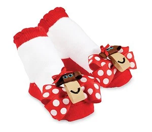 Mud Pie Polka Dot Bow Monkey Socks 0-12 Months - Picture 1 of 1