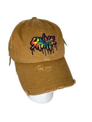 Gorra Kbethos Marrón "SAVAGE" en Tie Dye en la parte delantera Aspecto Envejecido Ajustable Foto 1 de 4